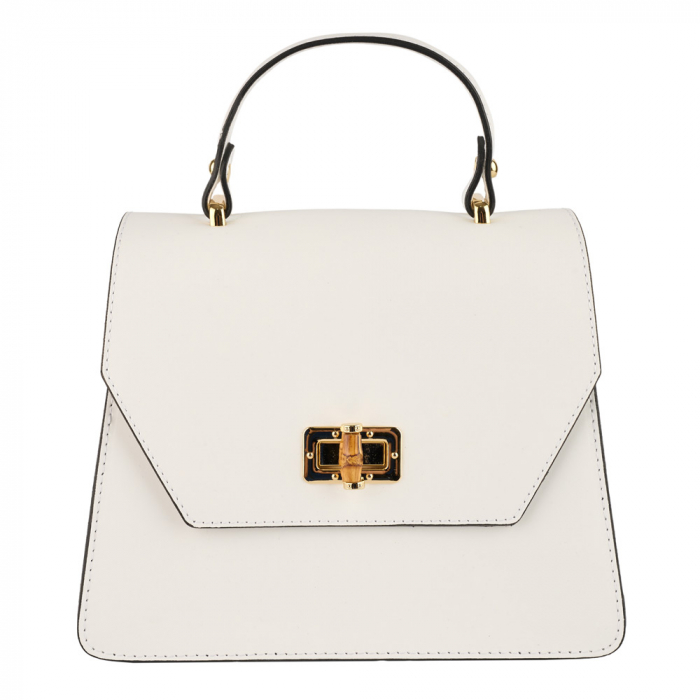 Geanta Viola,alba,din piele naturala fina 8221 [2]