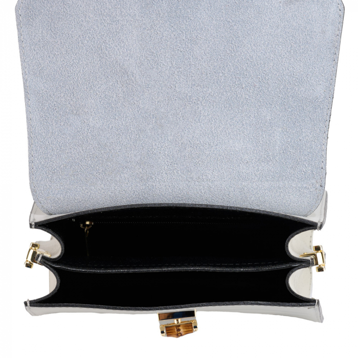 Geanta Viola, gris deschis, din piele100% naturala  8221 [5]