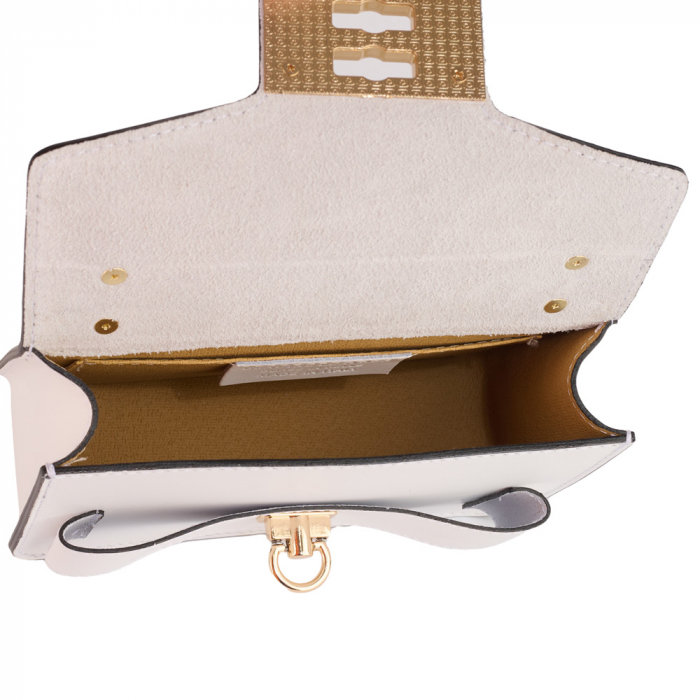 Geantă Yvette, crossbody piele alb 8168 [4]