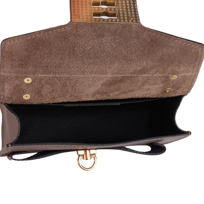 Geantă Yvette, crossbody piele bronz sidefat 8168 [4]