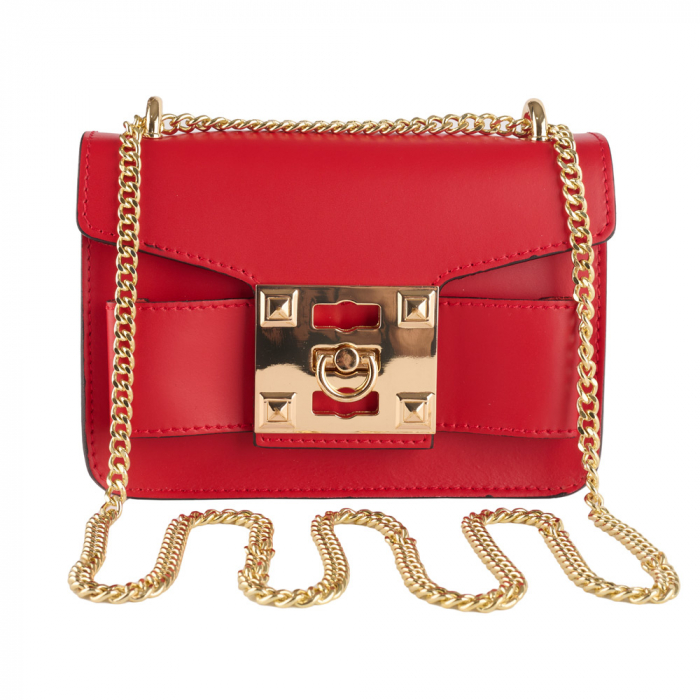 Geantă Yvette, crossbody piele naturala rosie 8168 [2]