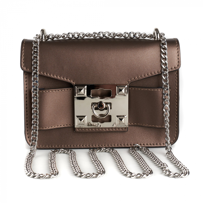 Geantă Yvette, crossbody piele bronz sidefat 8168 [2]
