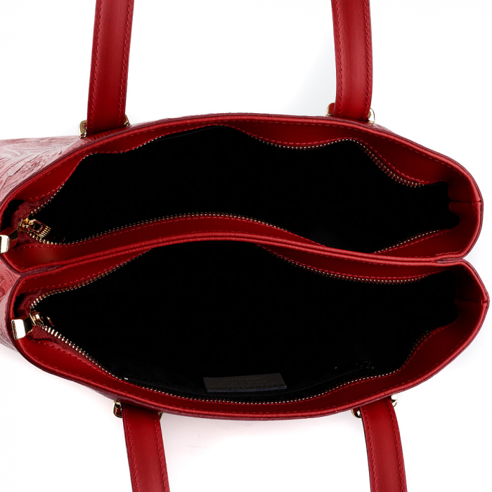 Geanta Zaira, rosie cu elemente florale 8036 [4]