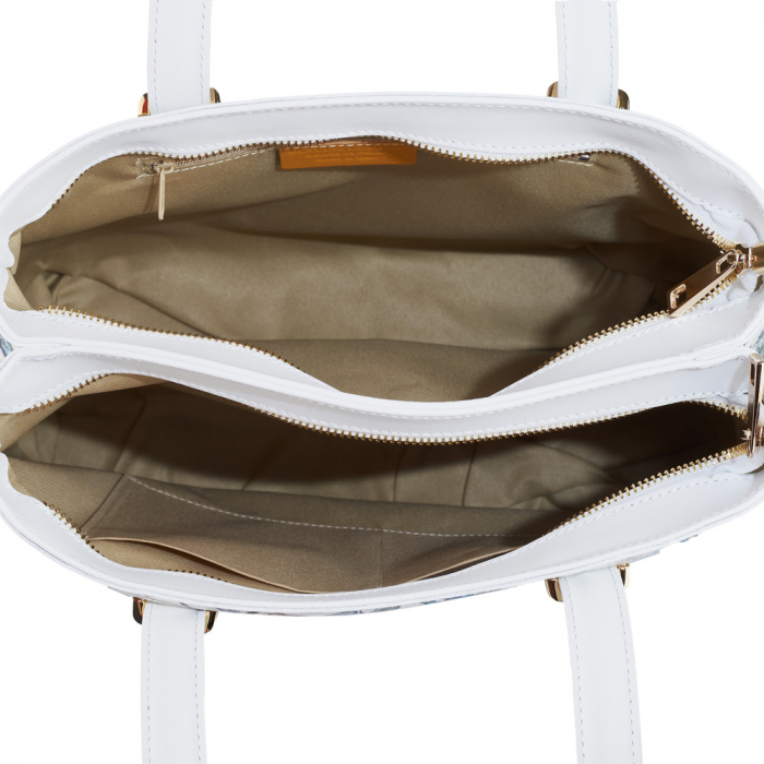 Geanta Daira, piele naturala alba cu elemente pictate 8145 [4]