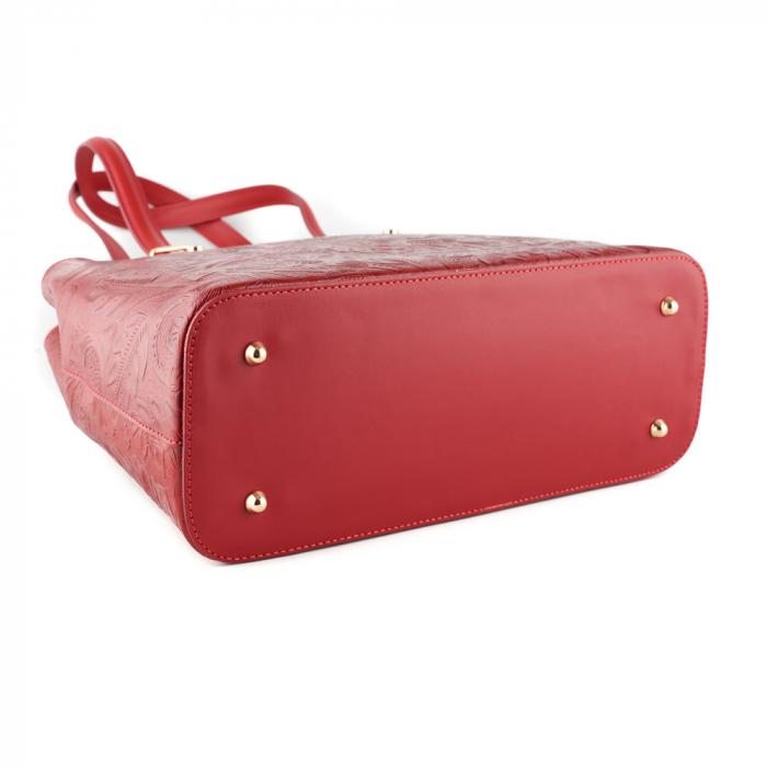 Geanta Zaira, rosu inchis cu elemente florale 8036 [3]