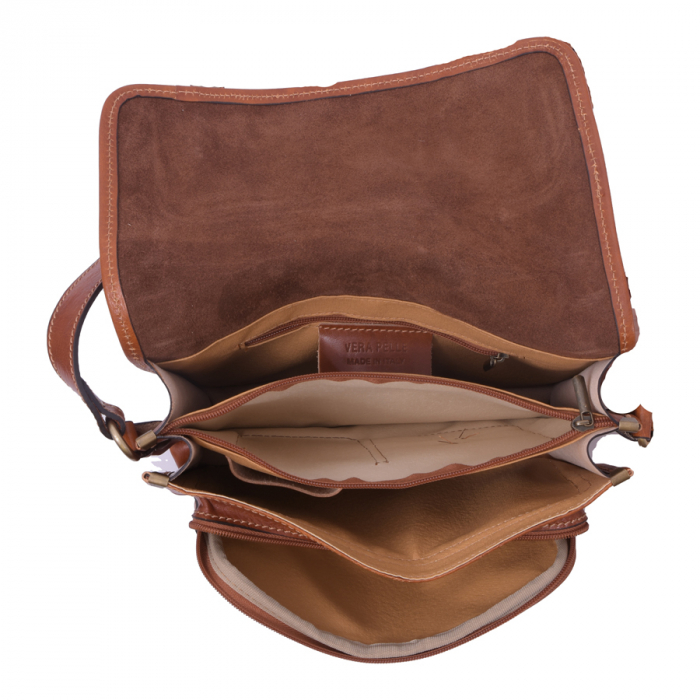 Geantă Abby, din piele naturala caramizie, 8069 [3]