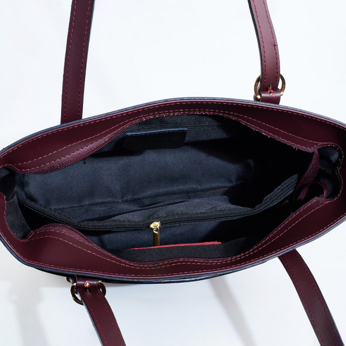 Geantă Adelyne, din piele naturală bordo, 8095 [5]