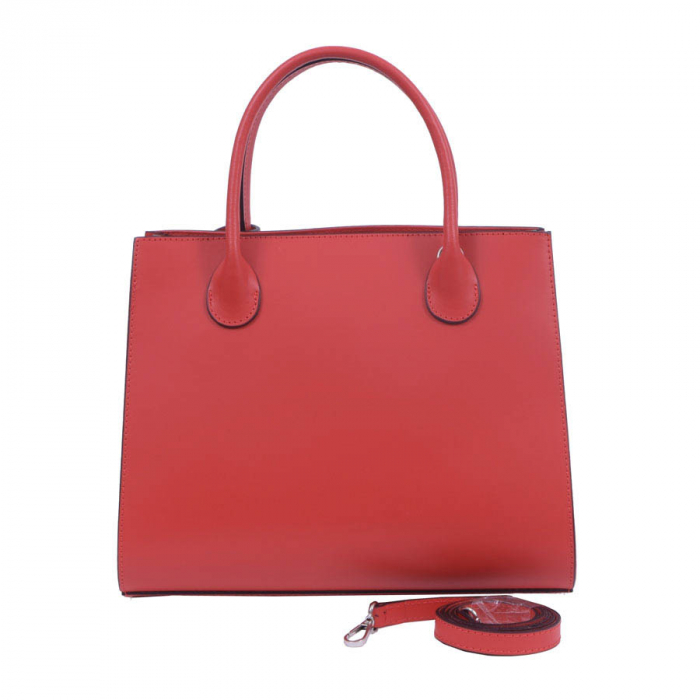 Geantă Aimee, din piele naturală rosie, 8085 [5]