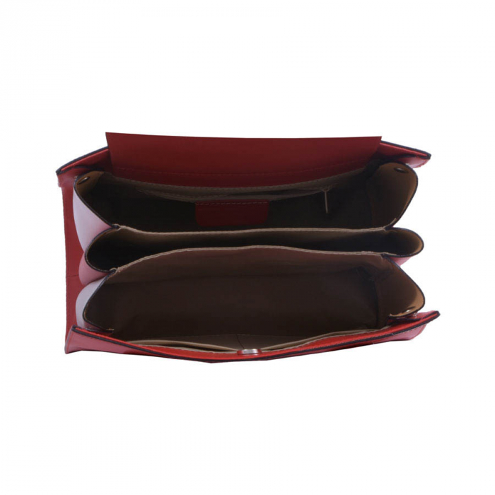 Geantă Aimee, din piele naturală rosie, 8085 [4]