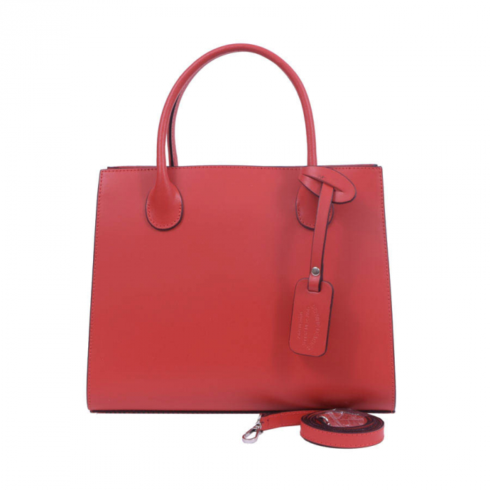 Geantă Aimee, din piele naturală rosie, 8085 [2]