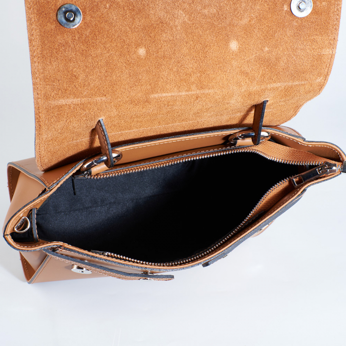 Geantă maro din piele naturală 8023 [5]