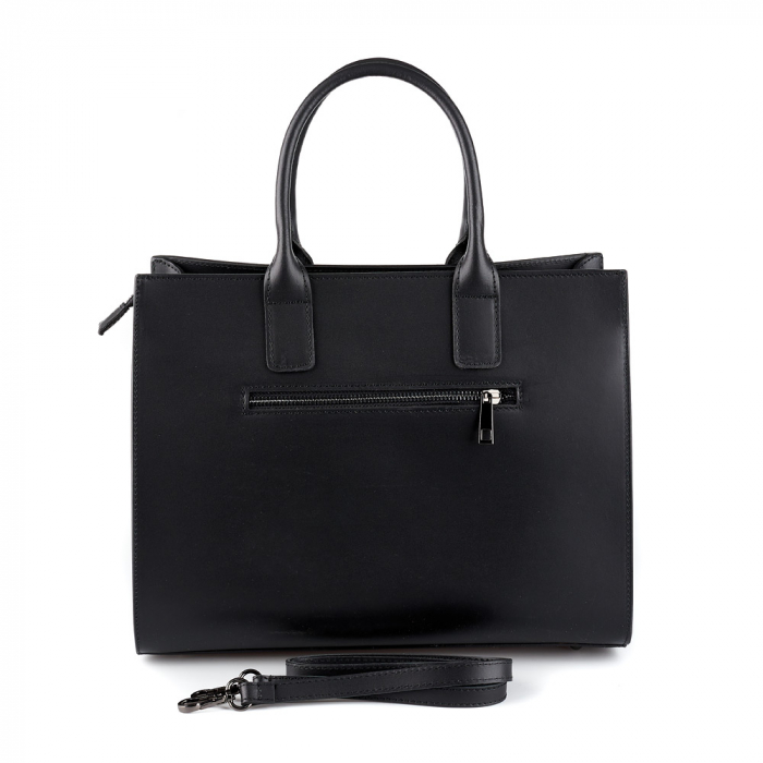 Geantă Alexia, neagra din piele naturală 8107 [3]