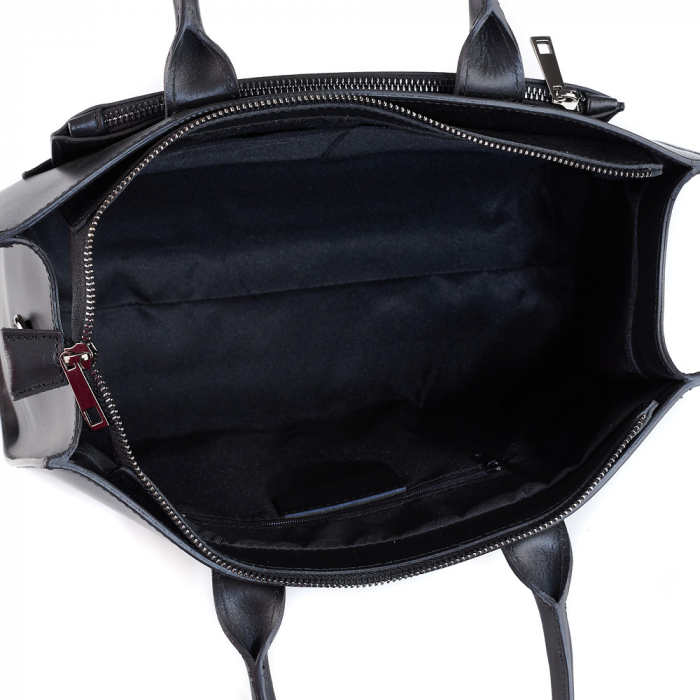 Geantă Alexia, neagra din piele naturală 8107 [5]