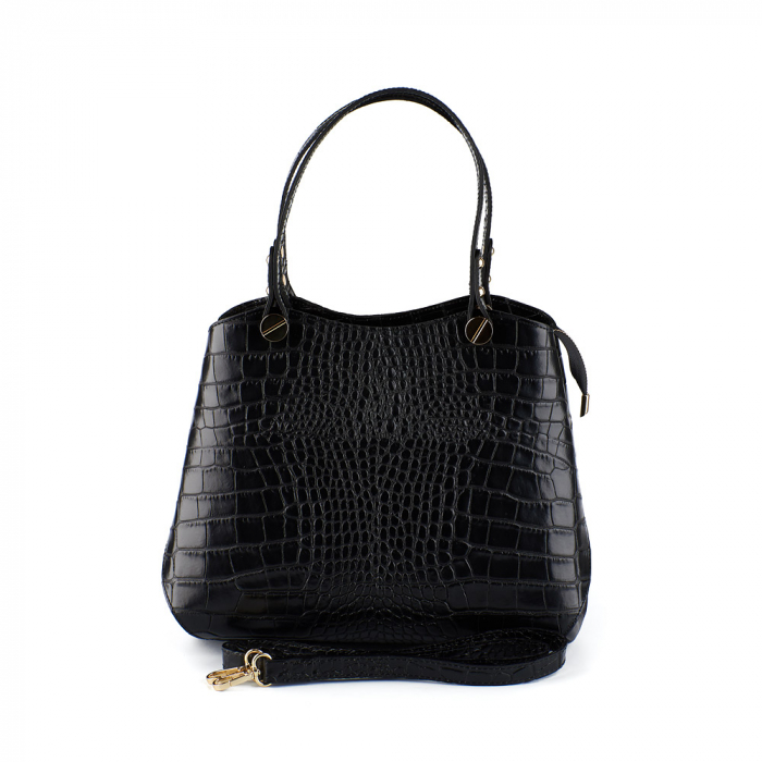 Geantă Amanda, neagra din piele naturală 8098 [3]