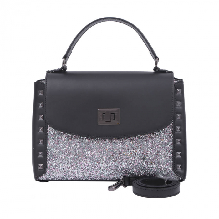 Geantă Amaya, piele naturala argintie, 8075 [2]