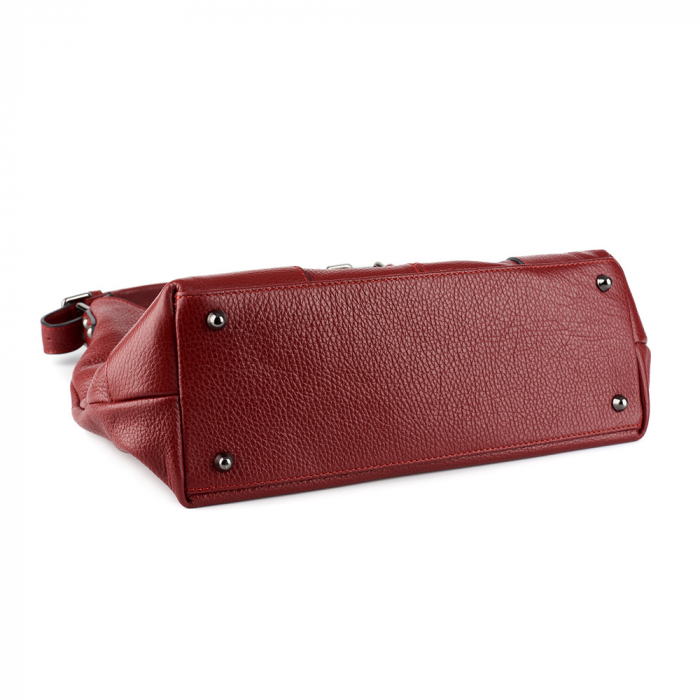 Geantă din piele naturală visinie 8022 [5]