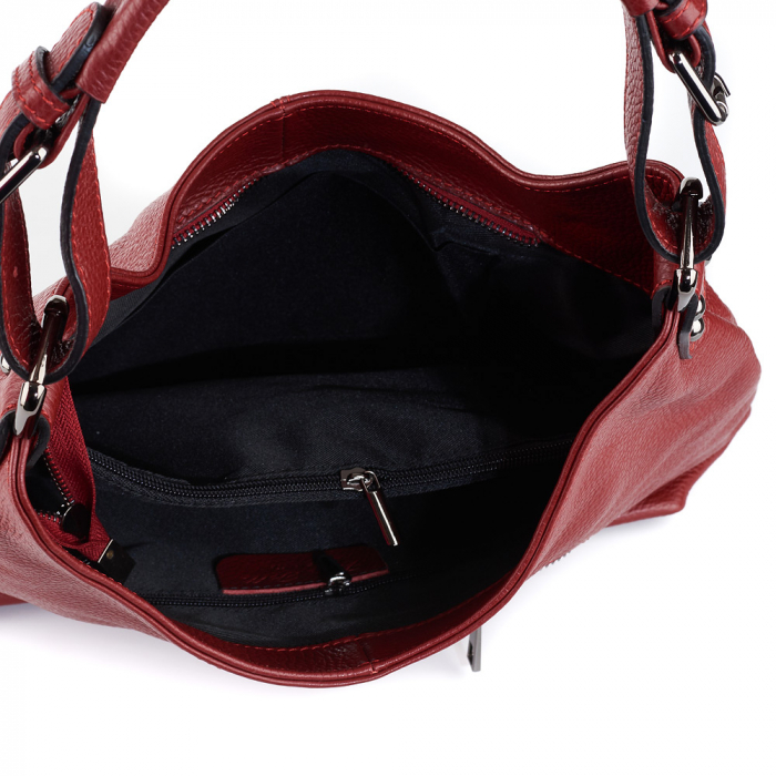 Geantă din piele naturală visinie 8022 [4]