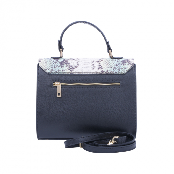 Geantă Miriam, piele naturala neagra cu imprimeu snake, 8052 [4]