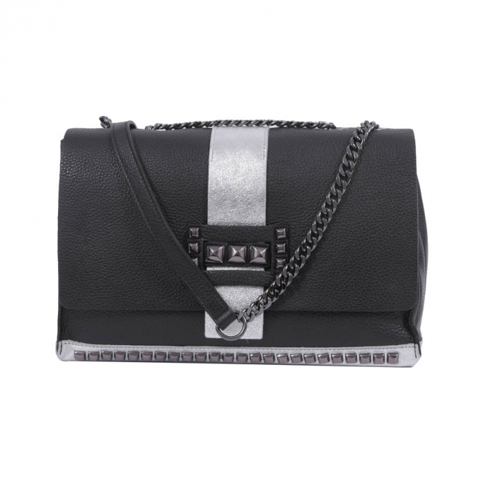 Geantă AnaBelle, crossbody piele argintiu, 8067 [2]