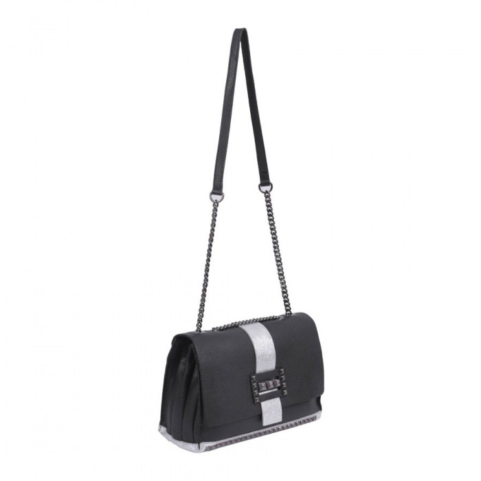 Geantă AnaBelle, crossbody piele argintiu, 8067 [4]