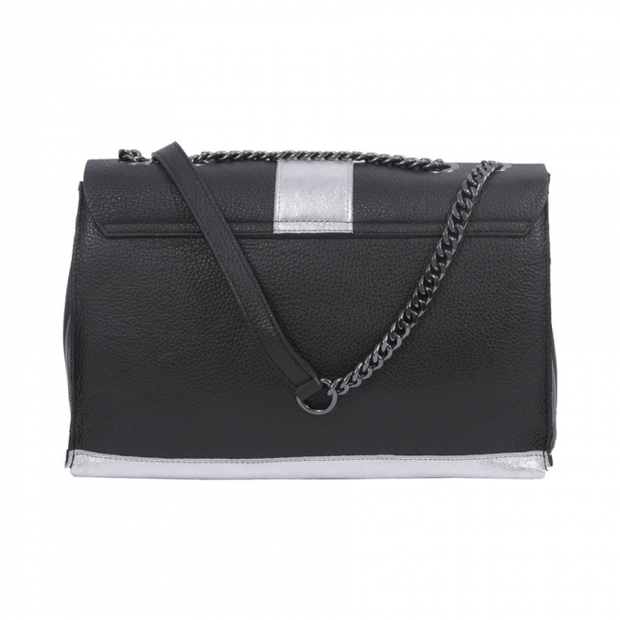 Geantă AnaBelle, crossbody piele argintiu, 8067 [5]