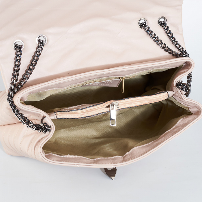 Geantă Anais, piele naturala roz, bareta metalica, 8105 [5]