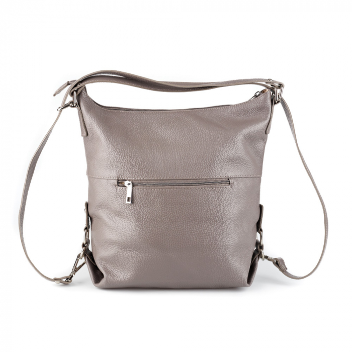 Geantă Ayline, tip rucsac gri din piele naturală moale 8110 [4]