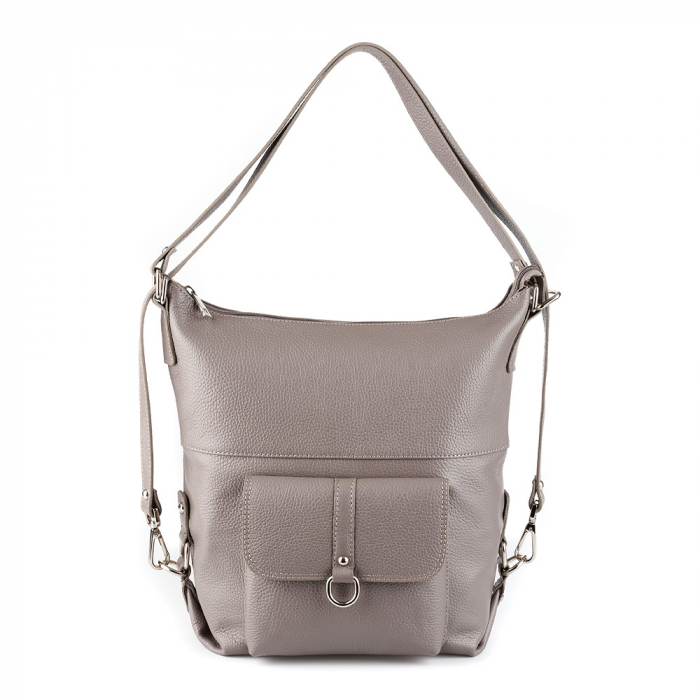 Geantă Ayline, tip rucsac gri din piele naturală moale 8110 [2]