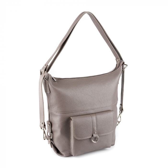 Geantă Ayline, tip rucsac gri din piele naturală moale 8110 [1]