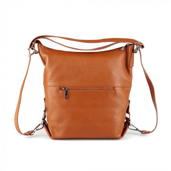 Geantă Ayline, tip rucsac coniac din piele naturală moale 8110 [4]
