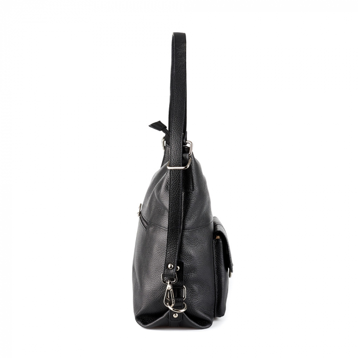 Geantă Ayline, tip rucsac neagra din piele naturală moale 8110 [3]