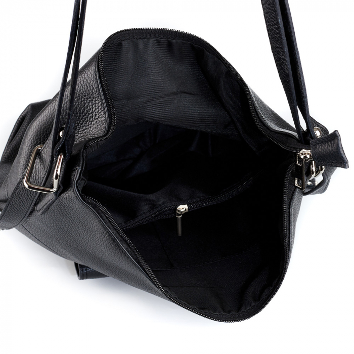 Geantă Ayline, tip rucsac neagra din piele naturală moale 8110 [5]