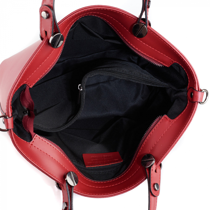 Geantă Azaleea, din piele naturală rosie 8115 [4]