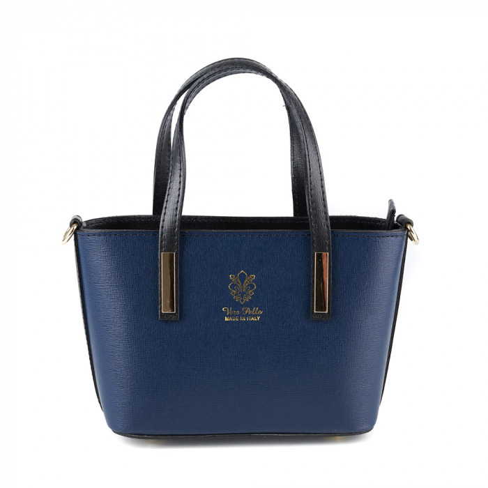 Geantă Brenda, din piele naturală albastra, 8093 [2]