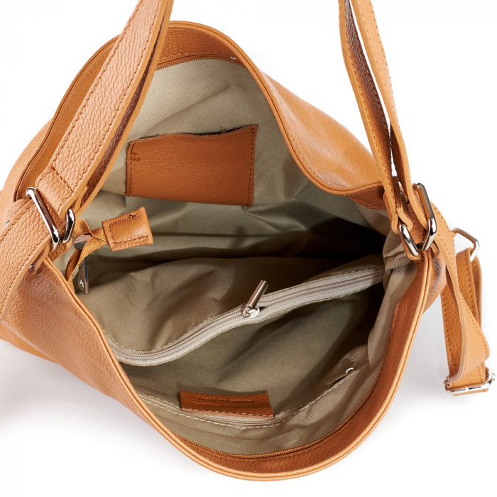 Geantă Brianna, tip rucsac coniac din piele naturală moale 8119 [5]