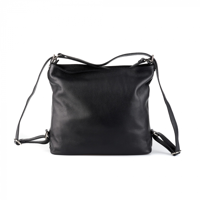 Geantă Brianna, tip rucsac negru din piele naturală moale 8119 [4]