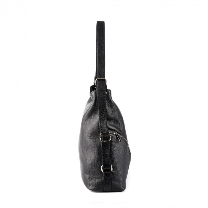 Geantă Brianna, tip rucsac negru din piele naturală moale 8119 [3]
