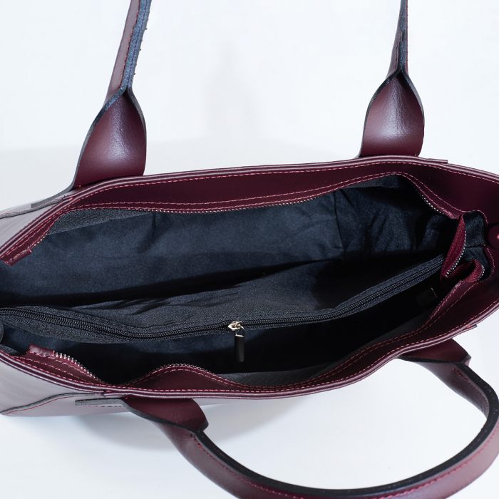 Geantă Carolyn, din piele naturală maro, 8091 [5]