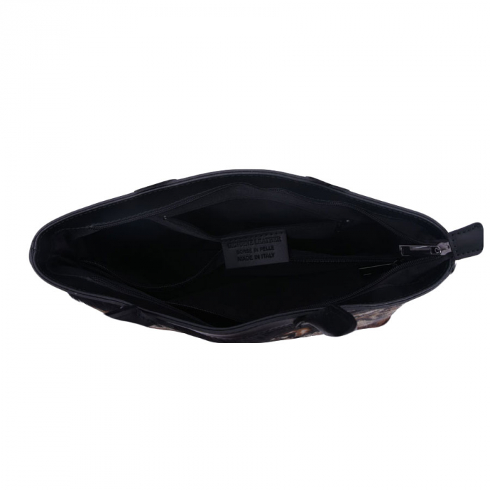 Geantă Camouflage, piele naturala, maro si negru, 8083 [3]