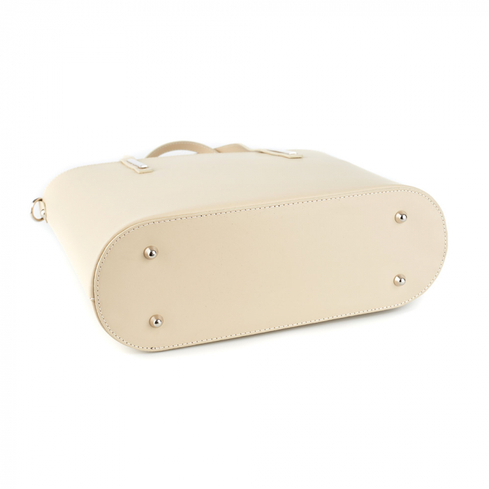 Geantă din piele naturală crem 8012 [3]