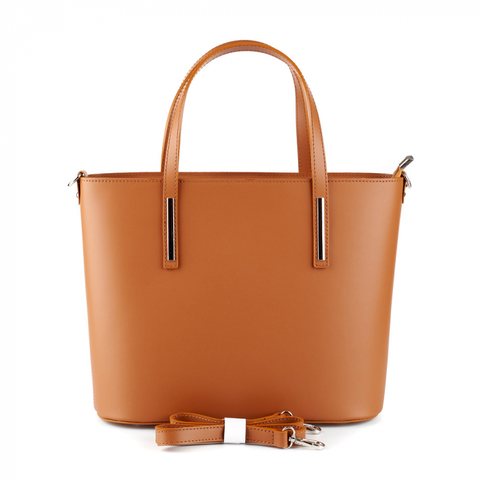 Geantă din piele naturală coniac 8012 [2]