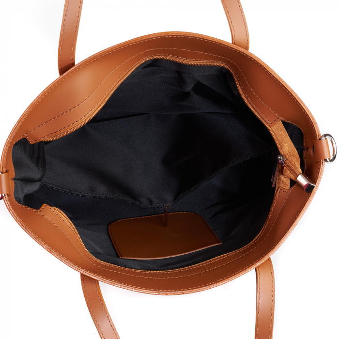 Geantă din piele naturală coniac 8012 [3]