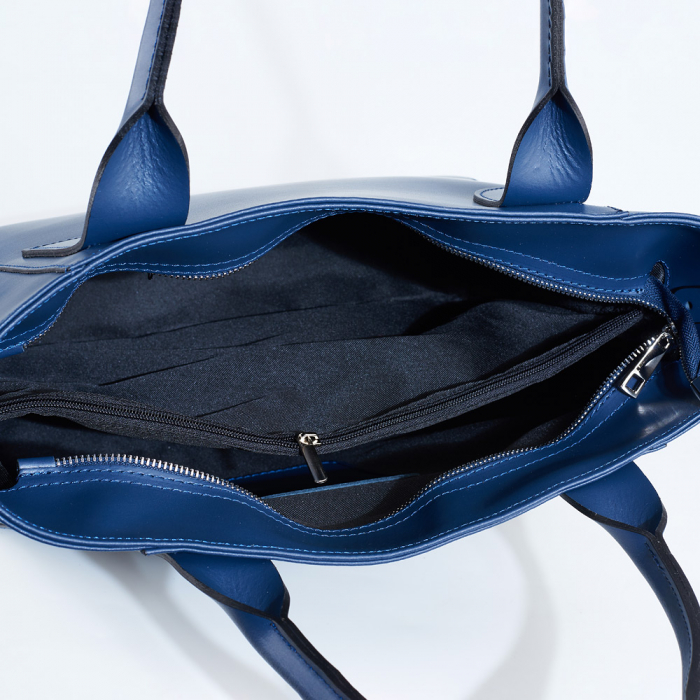 Geantă Carolyn, din piele naturală albastra, 8091 [4]