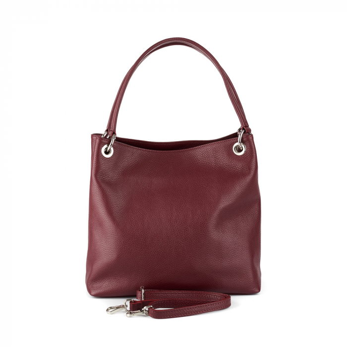 Geantă Cassandra, din piele naturală bordo 8011 [4]