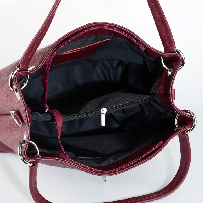 Geantă Cassandra, din piele naturală bordo 8011 [6]