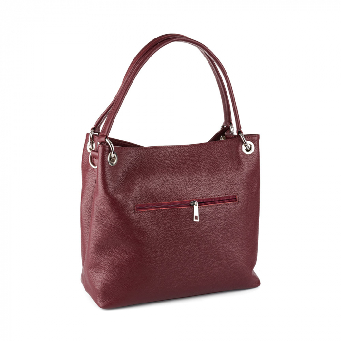 Geantă Cassandra, din piele naturală bordo 8011 [2]