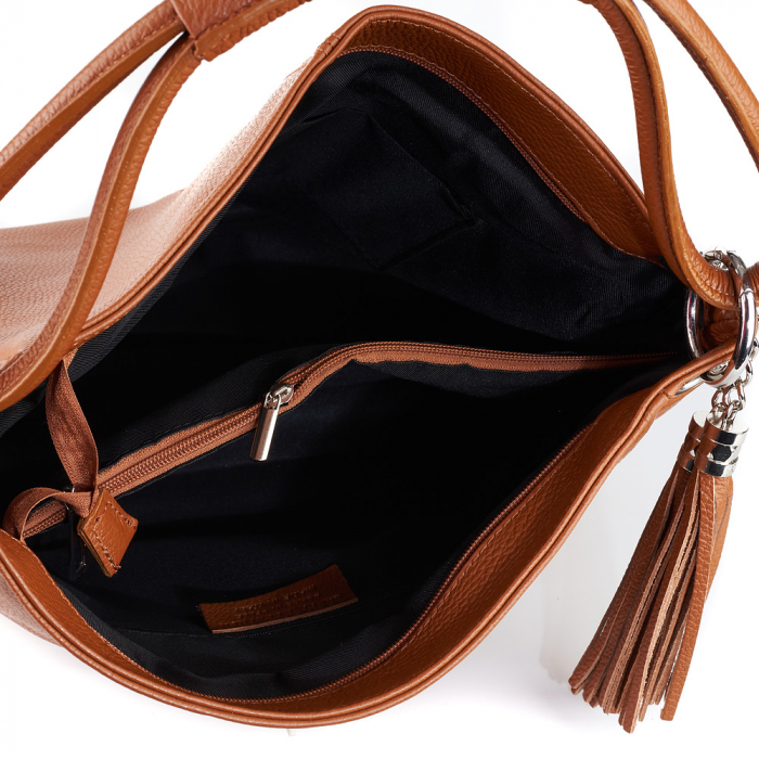 Geantă Kylie, din piele naturală maro 8120 [6]