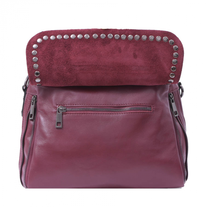 Geantă Celia, din piele naturală bordeaux 8061 [2]