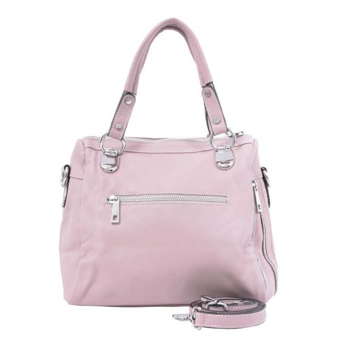 Geantă Celia, din piele naturală roz 8061 [5]