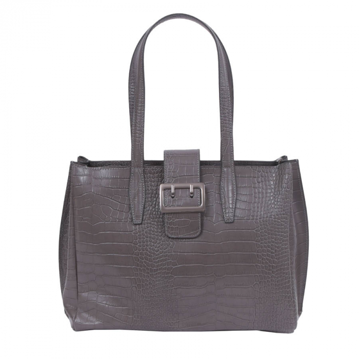 Geantă Cindy, din piele naturală gri antracit, 8071 [2]